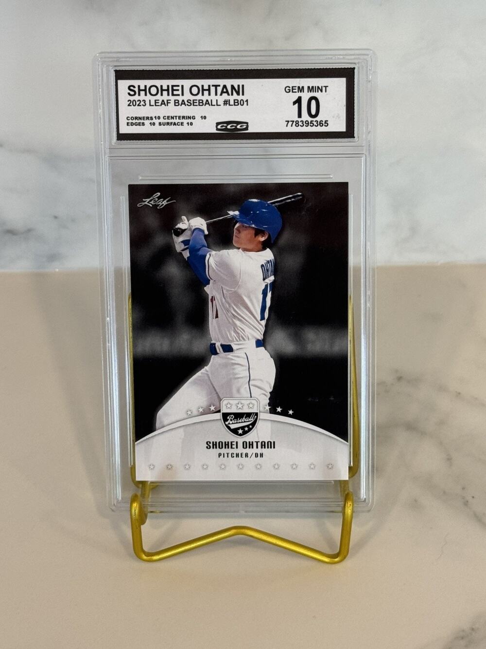 Shohei Ohtani 2023 Leaf Baseball #LB01 Graded Gem Mint 10